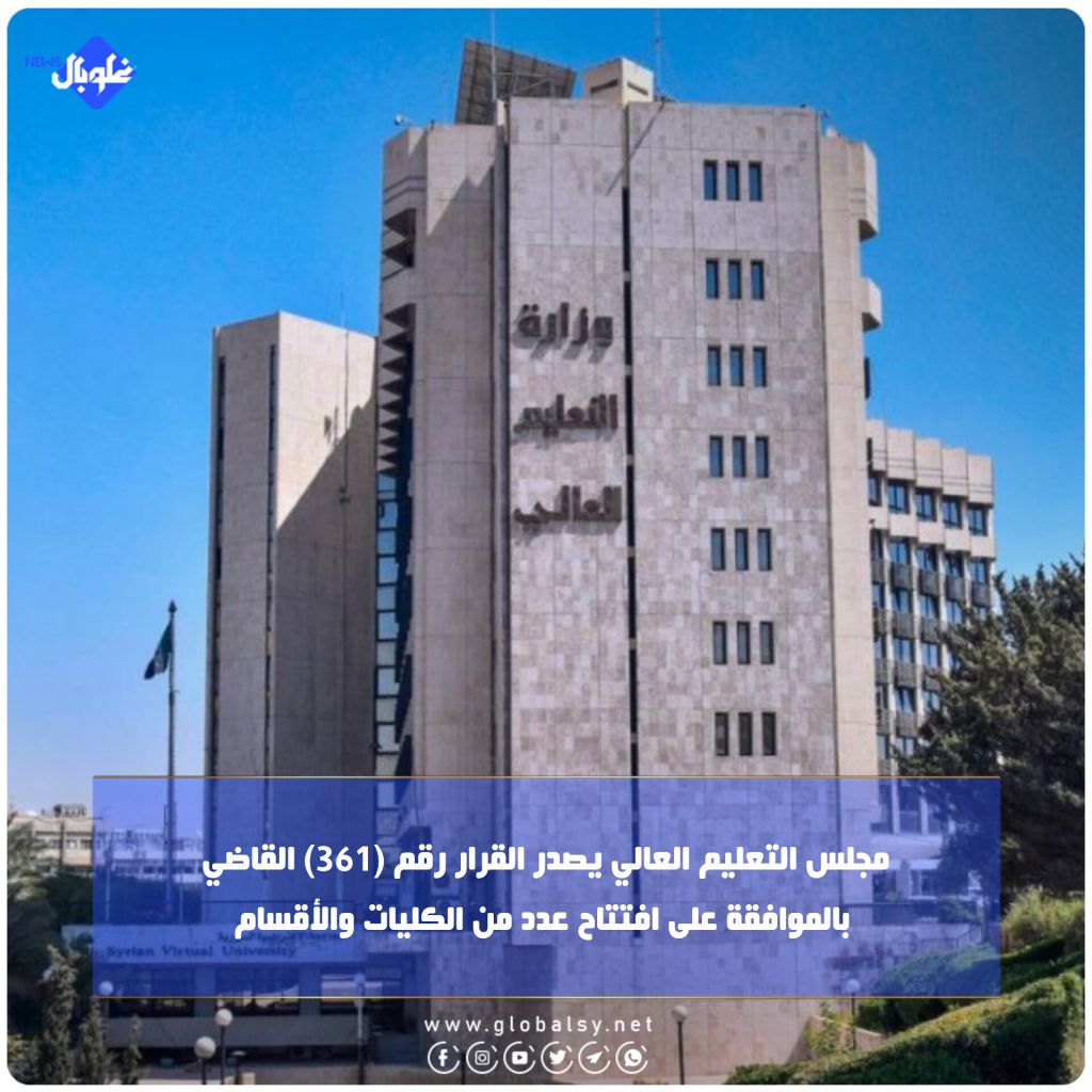 مجلس التعليم العالي يصدر القرار رقم (361) القاضي بالموافقة على افتتاح عدد من الكليات والأقسام