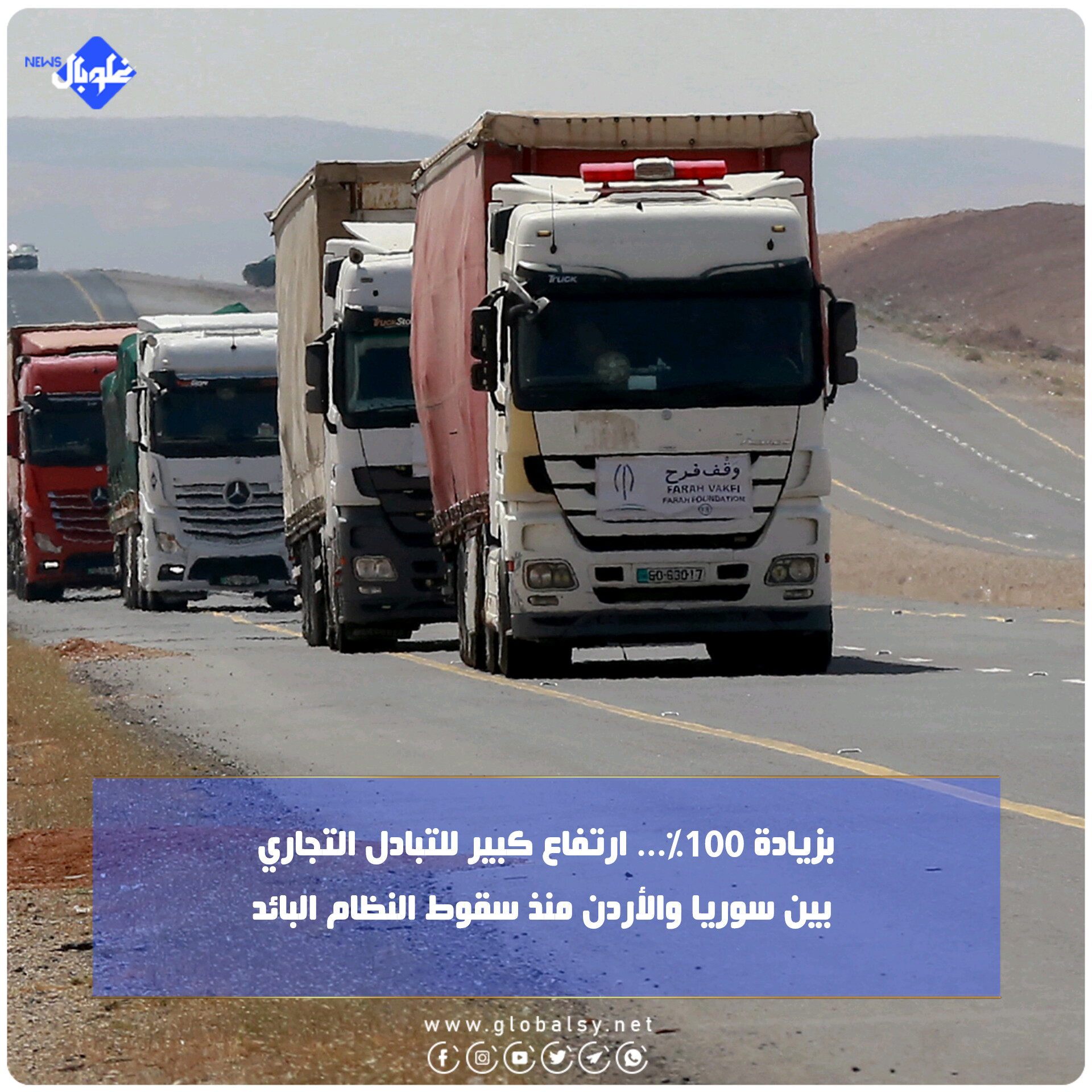 بزيادة 100%... ارتفاع كبير للتبادل التجاري بين سوريا والأردن منذ سقوط النظام البائد