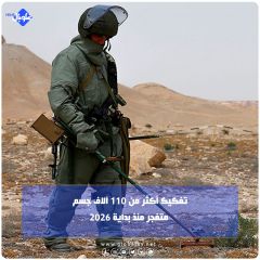   تفكيك أكثر من 110 آلاف جسم متفجر منذ بداية 2026